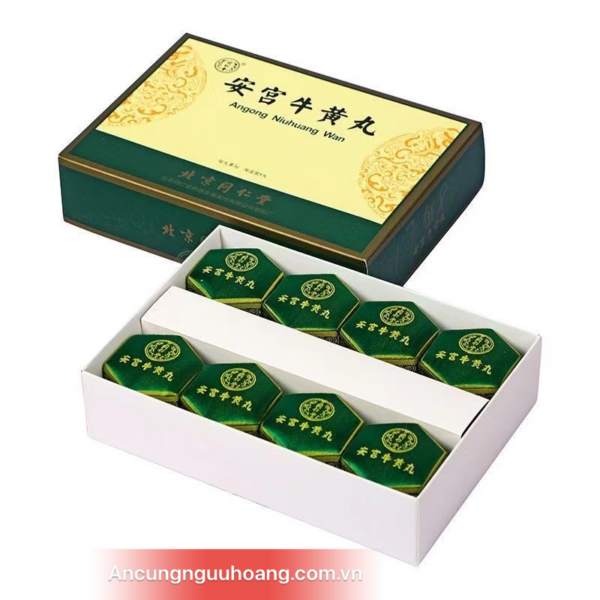 An cung ngưu hoàng hộp gấm xanh Đồng Nhân Đường - Hình ảnh 3
