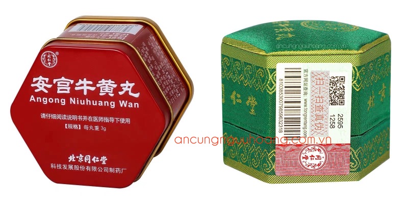 So sánh an cung ngưu hoàng hộp thiếc đỏ và an cung hộp gấm xanh